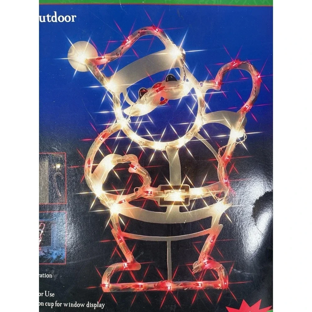Vintage Christmas Santa Lighted Window Decoration 17